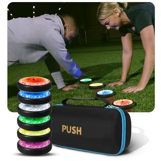 PUSH Pucks Reaktionslichter Training – Smartes Reaktionstraining per App – Trainingslichter für Sport, Schule & Coaching – 6 Pucks