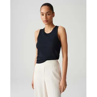 Opus Damen Top | Geripptes Tanktop ILESSO Sparkle Slim mit Glitzer Effekt Coal Blue, 42 - 42