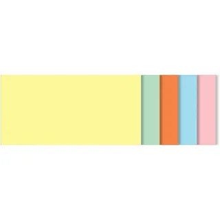 Sigel BA100 Moderationskarten rechteckig, 6 Farben sortiert (gelb, grün, orange, blau, rosa, weiß), 10x20 cm, 250 Stück, Präsentationskarten
