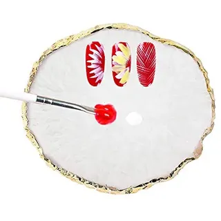 Mwoot Harz Nail Art Palette, Farbmischung Pigment Platte Für Nail art Multifunktionale Make-Up Palette Nail Art Malerei Gel Palette Maniküre Werkzeug (Weiß)