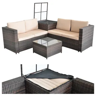 MuCoLa XXL Sitzgruppe Polyrattan Gartenlounge Set Sitzgarnitur Gartenmöbel Sitzecke