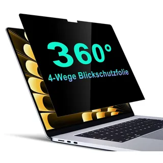 STARY 360° Blickschutzfolie für MacBook Air 15 Zoll (2023-2025,M2,M3,M4),4-Wege Sichtschutz Folie,Selbstklebende Anti Spy Anti Blendfrei und Anti-Blaulicht Laptop Sichtschutzfilter