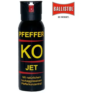 Ballistol Marderspray BALLISTOL Pfeffer-KO-Spray Jet 100ml, Tierabwehrspray, Reichweite bis ca. 4–5 m – konzentrierter Strahl, Pfeffer-KO Spray zur Abwehr aggressiver Tiere bei Spaziergängen