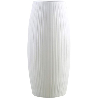 VOSAREA Keramik Vase Weiß Blumenvase Moderne Keramikvase Vasen für Wohnzimmer Büro Tisch Vase Deko