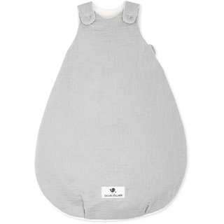 Julius Zöllner Babyschlafsack Musselin 2,5 TOG, Gr. 50/56 | 100, Baumwollmusselin | Oeko-TEX Standard 100 | grau,