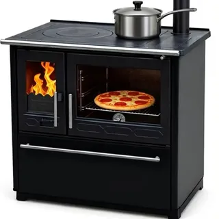 Plamen Küchenofen 850 Glas N schwarz 8 kW (rechte Ausführung)
