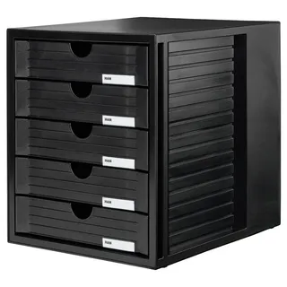 HAN Schubladenbox schwarz 1450-13 DIN C4 mit 5 Schubladen