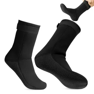 mizikuu 3mm Neoprensocken, 44-46 Tauchsocken mit Klettverschluss Rutschfeste Neopren Socken Herren Damen Schwimmsocken Wassersport Wassersocken Herren Damen für Beachvolleyball Surfen