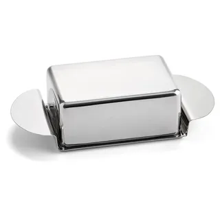 Weis Butterdose, Edelstahl, Silber, 23 x 10.5 x 6 cm