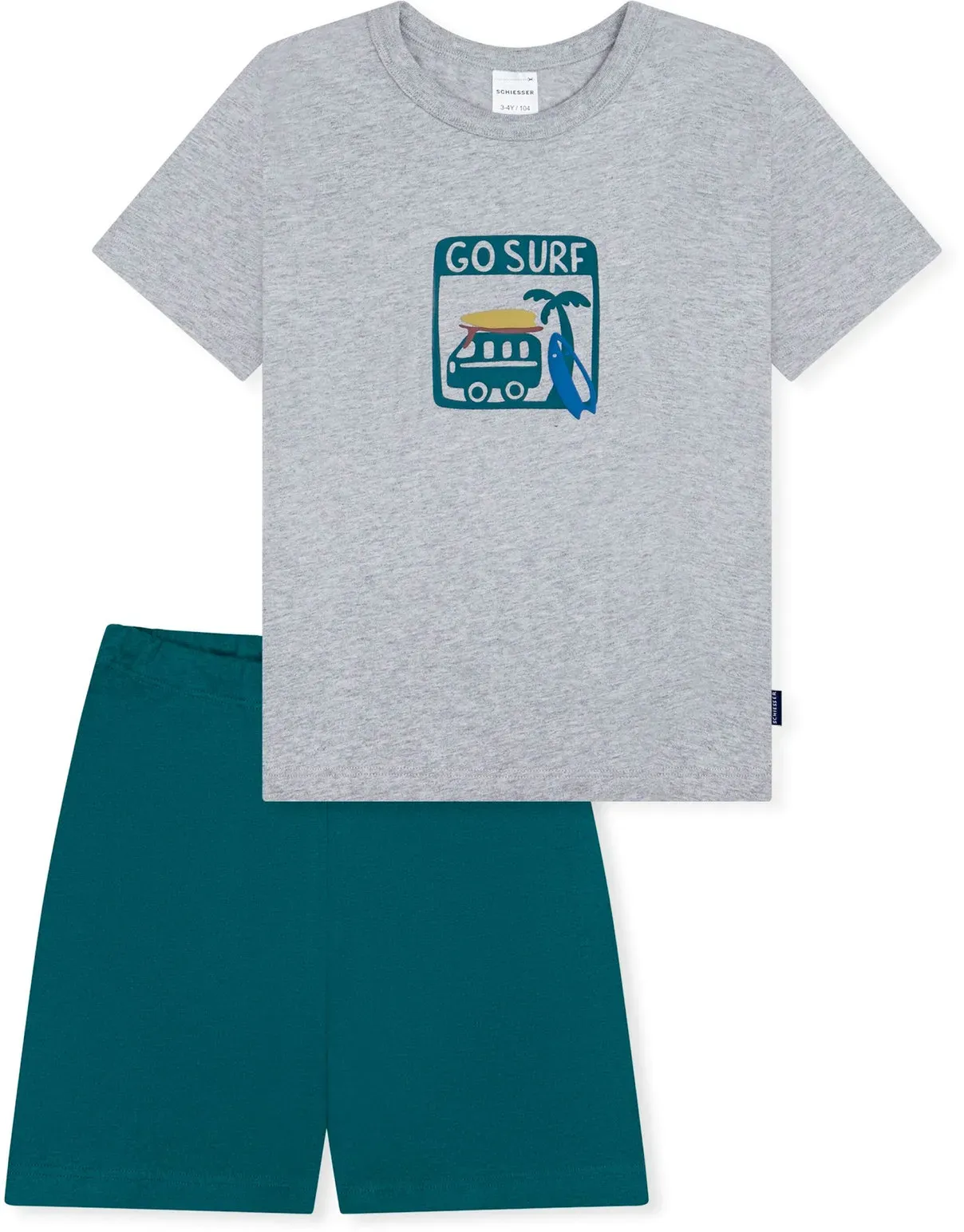 Schiesser Kurzer Kinder-Pyjama - Baby - Gr. 92 - grau