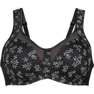 Komfort BH ohne Bügel Clara Art Komfort-BH, bügellos, floral, für Damen, 408 Anthrazit 85B