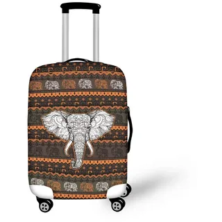 Pzuqiu Kofferabdeckung, kratzfest, Gepäck-Schutzzubehör für Kinder und Erwachsene, Azteken-Elefant, S (18-21 inch suitcase)
