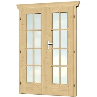 SKANHOLZ Doppeltür für Gartenhaus 117,5 x 186,5 cm vollverglast Beige