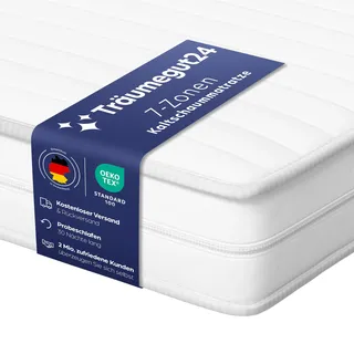 Träumegut24 AquaFlex 7-Zonen Matratze 120x200 cm | H4 | Ergonomische Kaltschaummatratze | Hypoallergen & Antibakteriell | Bezug abnehmbar & waschbar | Oeko-TEX® | (16cm, 120 x 200 cm)