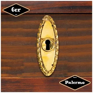 Antikas Möbelbeschlag Schlüsselplatte,Serie "Palermo",6er Pack, Eisen in Messing gl.