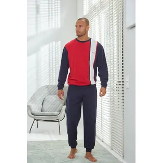 H.I.S. H.I.S Pyjama »Schlafanzug für Herren«, (2 tlg., 1 Stück), Schlafanzug mit breitem Streifen H.I.S marine-rot-weiß | Gr. (S),