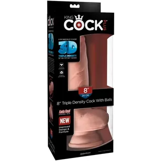 KING COCK PLUS King Cock Dildo '8' Triple Density 1 St