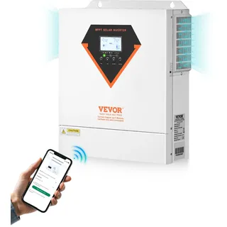 Vevor Hybrid-Solarwechselrichter, 3500W, All-in-One-Wechselrichter mit reinem Sinus, 24V dc auf 220/230V ac, mit integriertem 100A MPPT-Solarregler, für