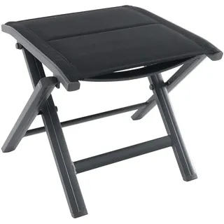 Greemotion Klapphocker Grenada, Gartenhocker einsetzbar im Innen- und Außenbereich, Alu-Hocker mit gepolsterter Bespannung aus Textilene, wetterfest und leicht trocknend, 48 x 43 x 39 cm