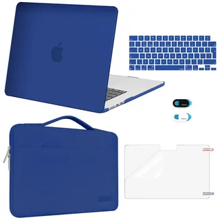 MOSISO Hülle Kompatibel mit MacBook Air 15 Zoll 2023 2024 Freigabe M3 M2 A3114 A2941 Touch ID,Plastik Hartschale Schutzhülle Case&Sleeve Tasche&Tastaturschutz&Displayschutz&Webcam Cover,Königsblau