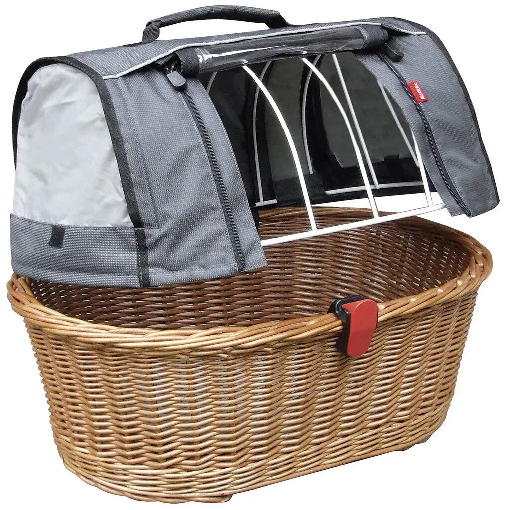 KLICKfix Tierkorb Doggy Basket zur Festmontage am Gepäckträger, inkl. Wetterschu...