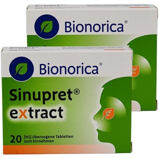 Sinupret eXtract - Löst den Schleim, öffnet die Nase und befreit den Kopf - pflanzlich bei Entzündungen der Nasennebenhöhle - Sparset mit Pharma Perle give-away (Sinupret extract 2x 20 St.)