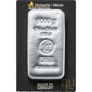 1 Kilogramm Silberbarren Heimerle + Meule