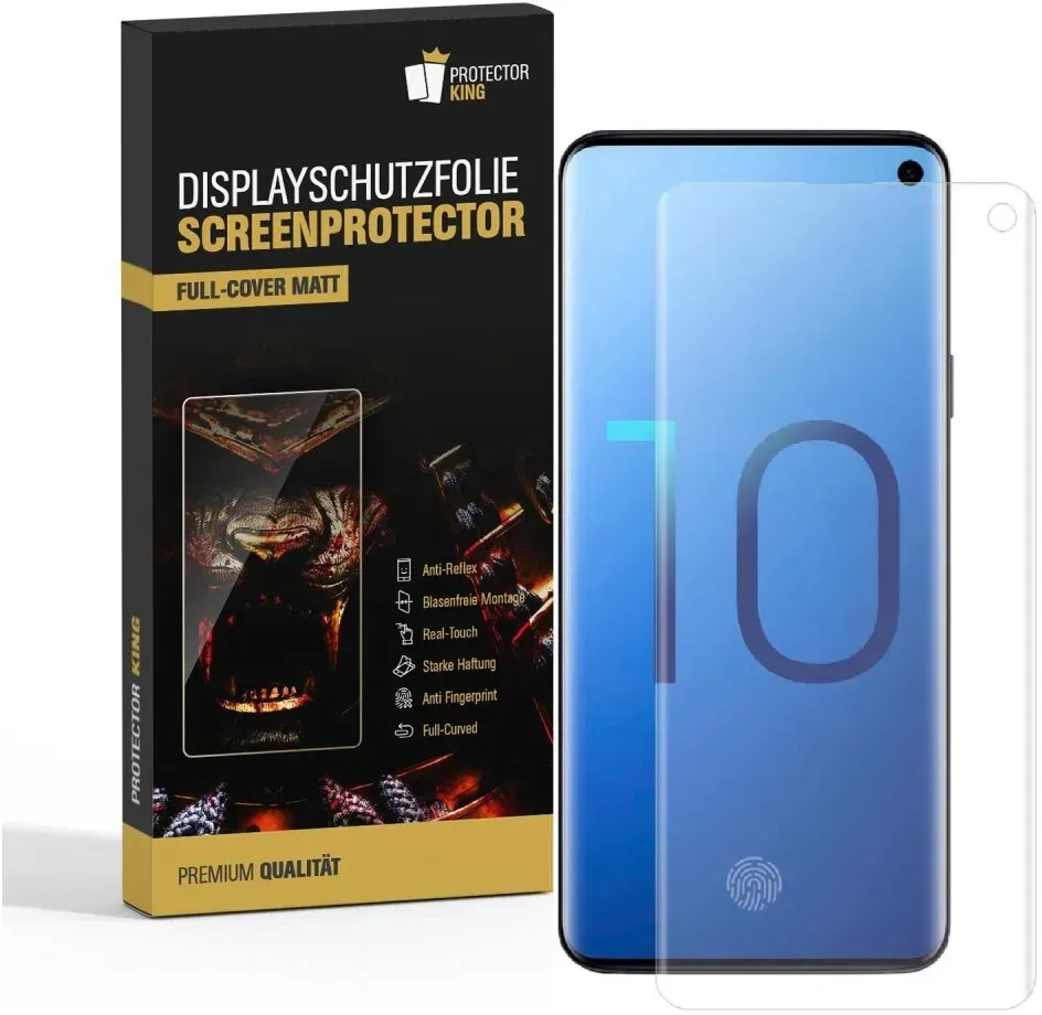 1x 9H Panzernanoglas für Samsung Galaxy S10 FULL CURVED MATT ANTI-REFLEX Displayschutz Schutzglas Schutzfolie Panzerglas ANTI-SHOCK/ ANTI-KRATZ/ ANTI-BRUCH/ ANTI-SCHMUTZ