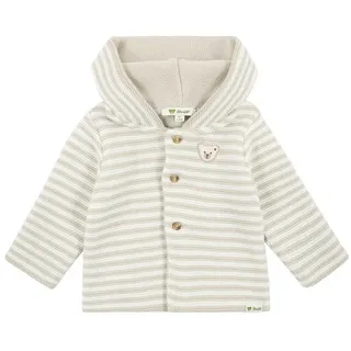 Steiff Strickjacke Strickjacke GOTS Baby Wellness, gefüttert weiß 74