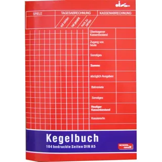School-Maxx Robustes Kegelbuch DIN A5 laminiert, 104 bedruckte Seiten, 51 Tages-Chroniken für Mitglieder und Kassenabrechnung