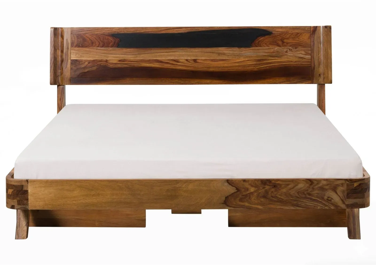 Bett mit Schublade Sheesham 180x200x98 dunkelbraun lackiert MAILAND #245