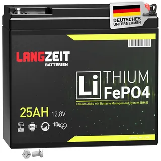 LANGZEIT Batterien LiFePO4 25Ah 12V Lithium Batterie