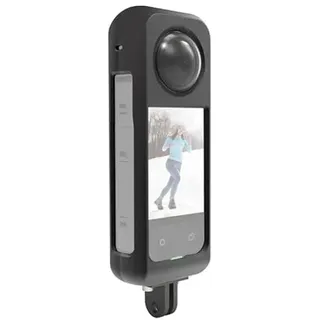 PULUZ Metallschutzkäfig für Insta360 X3 Rig Gehäuserahmen mit aufgeklebtem Objektivfilm, Aluminium-Schutzgehäuse-Kit, leicht und stabil