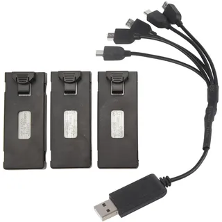 Oumefar Licht Ladekabel Set , UAV Ersatzbatterie , RC Flugzeug Ladekabel Ersatz für E88 E88Pro LS E525 E525Pro (1800 mAh)