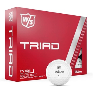 Wilson Staff Golfbälle, Triad, Dreiteiliger Golfball, 12 Bälle, Weiß