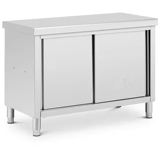 Royal Catering Edelstahl-Arbeitsschrank mit Durchreiche - ECO - 120 x 60 cm - 500 kg -