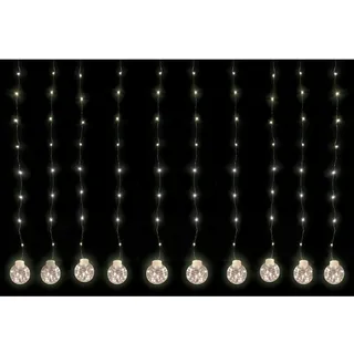 Lex LED Lichtervorhang mit 10 Kugeln und 200 Micro LEDs, 2,7m