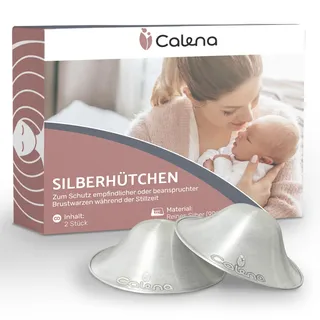 Calena 2 Stück Silberhütchen aus 999er Silber – Hochwertige Stillhütchen aus Silber – Antibakteriell wirkende Silberhütchen für Stillen – Silberhütchen Stillen