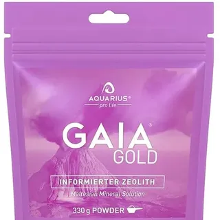 AQUARIUS pro life ® - GAIAgold® Premium Zeolith 330g Pulver I 100% Natürliches Vulkanmineral I Ultrafein Gemahlen für Optimale Reinheit I Laborgeprüft für Sicherheit & Qualität