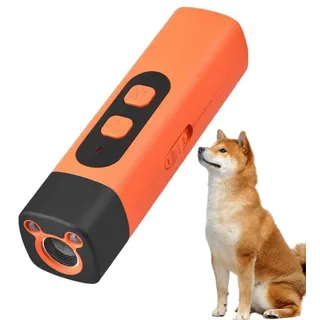 Ultrasonic Dog Repeller, Anti Bell Gerät für Hunde, Antibell Ultraschall Gerät mit Taschenlampe, Tragbar Stopp Hundebellen, Wiederaufladbares Anti Bellen Gerät für Kleine Mittel Große Hunde