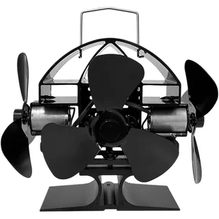 Tomersun Ofenventilator mit 3 Blättern Kaminventilator, Ventilator für Kaminofen, wärmebetrieben, für Holzofen, 4 Flügel-Kaminventilator Ohne Strom Leiser Betrieb für Brennholz Feuerstelle