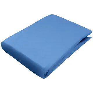 Jack Spannbettlaken Mako-Satin 90 x 200 - 140 x 200 - 180 x 200 cm Blau