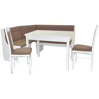 möbel-direkt Eckbankgruppe (4teilig) "Caro II" in Weiß | Gr.: 1 Stück