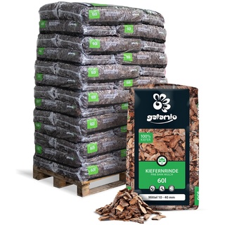Galamio Rindenmulch Kiefer Mittel 60l x 39 Sack 2340l Palette / 2340 l