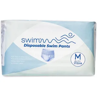 Swimmm – Einweg Schwimmwindel Erwachsene – Größe M – 20 Stück – Bei Inkontinenz – Diskret, Atmungsaktiv & Hautfreundlich – Bietet Sicherheit beim Schwimmen – Schwimmwindeln Für Hüftumfang 86-122 cm