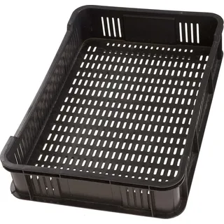 Haga Lagerkiste 59x39,5x11 cm - 59cm x 39,5cm x 11cm Obst- und Gemüsekasten stapelbar 10kg in schwarz
