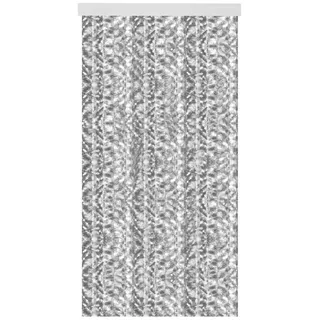 Arsvita Flauschvorhang 160x220 cm in Meliert hellgrau - weiß, Perfekter Insekten- und Sichtschutz für Ihre Balkon- und Terrassentür, viele Farben