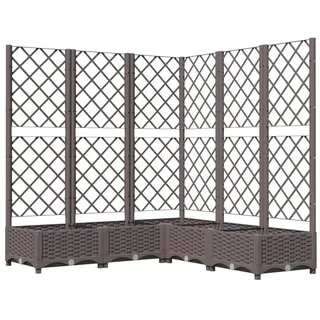vidaXL Pflanzkübel mit Rankgitter Braun 120x120x121,5 cm PP