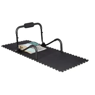 Relaxdays Bodenschutzmatte Fitnessgeräte 30x30cm, 24er Set, 2,1m2, stoßdämpfende Schutz Unterlagen, Stärke 1cm, schwarz