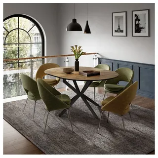 Vicco Esstisch Loyd 120 x 76.5 cm ausziehbar Eiche rustikal/Schwarz